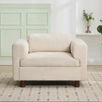 Fauteuil Moderne Surdimensionné Confortable, Fauteuil d'appoint, Canapé Simple pour Salon, Chambre, Bureau, Appartement, Tissu Velours Tissé