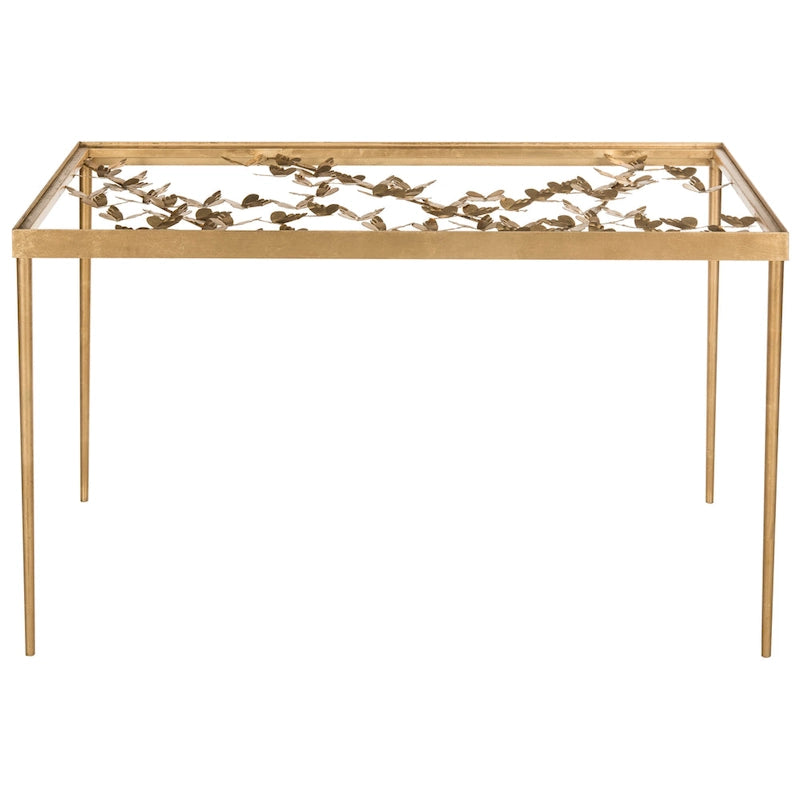 Bureau papillon Marylin, finition feuille d'or antique