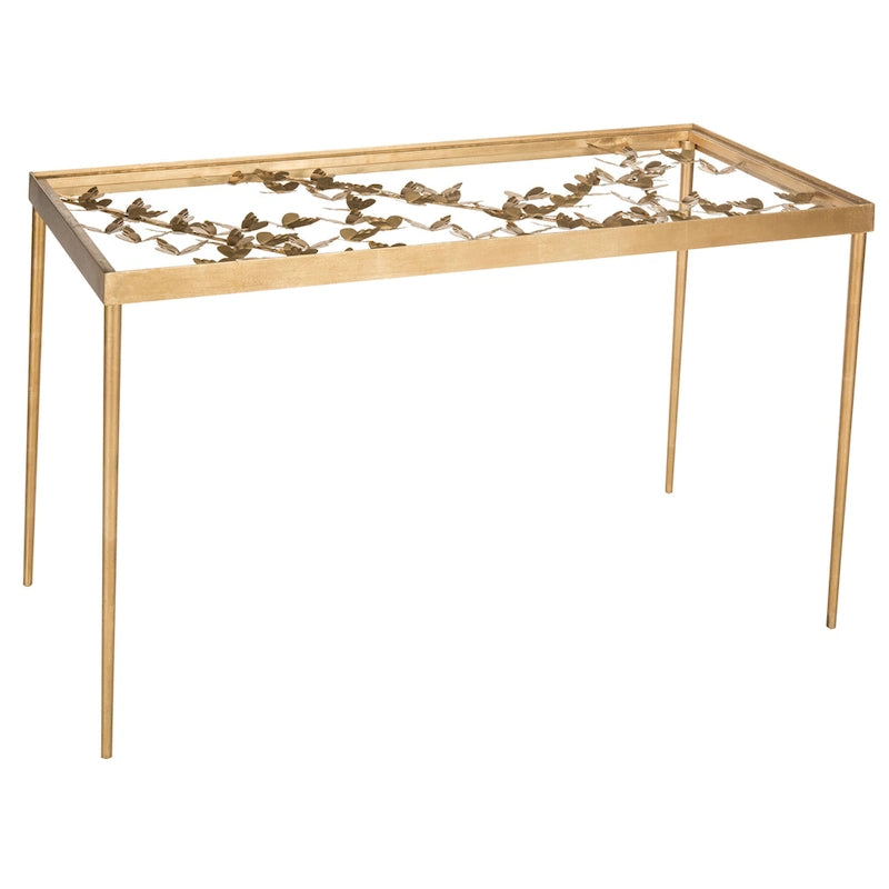 Bureau papillon Marylin, finition feuille d'or antique