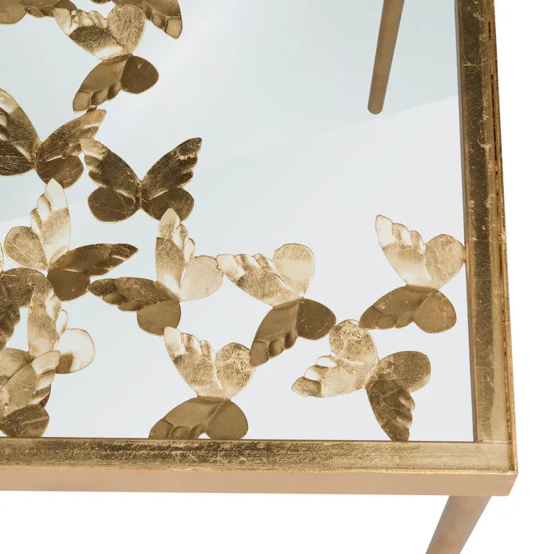 Bureau papillon Marylin, finition feuille d'or antique