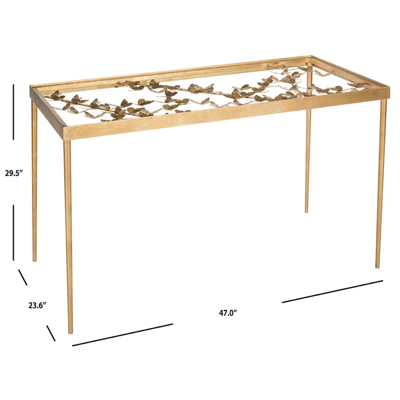 Bureau papillon Marylin, finition feuille d'or antique