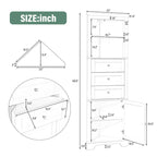 Meuble Colonne Triangle avec 3 Tiroirs et Étagères Réglables pour Salle de Bain, Cuisine ou Salon, Panneau MDF avec Finition Peinte