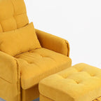 Fauteuil d'appoint et pouf de rangement avec dossier réglable