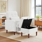 Fauteuil d'appoint et pouf de rangement avec dossier réglable