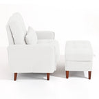 Fauteuil d'appoint et pouf de rangement avec dossier réglable