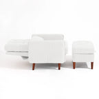 Fauteuil d'appoint et pouf de rangement avec dossier réglable