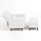 Fauteuil d'appoint et pouf de rangement avec dossier réglable