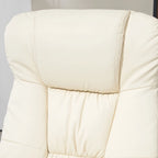 Fauteuil de relaxation réglable en cuir PU pivotant, dossier haut rembourré avec pouf et base en bois