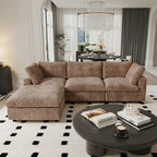Oversized Deep Plush Cloud Sofa Couch, Modular Sectional Sofa with Ottoman