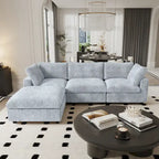 Grand canapé en peluche profonde Cloud, canapé modulable avec pouf