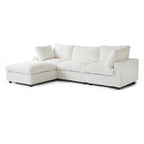 Grand canapé en peluche profonde Cloud, canapé modulable avec pouf