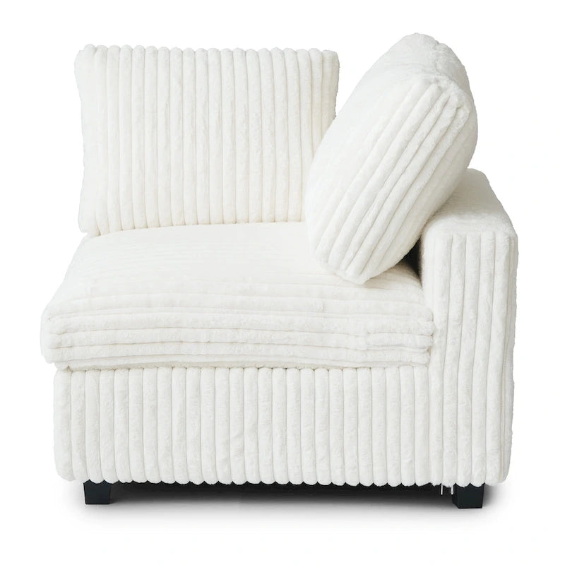 Grand canapé en peluche profonde Cloud, canapé modulable avec pouf