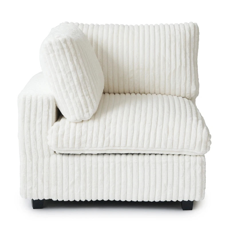 Grand canapé en peluche profonde Cloud, canapé modulable avec pouf