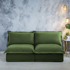 73.2 Chenille Modular 3-Seat Sofa with Removable Washable Covers And Multiple Pillows