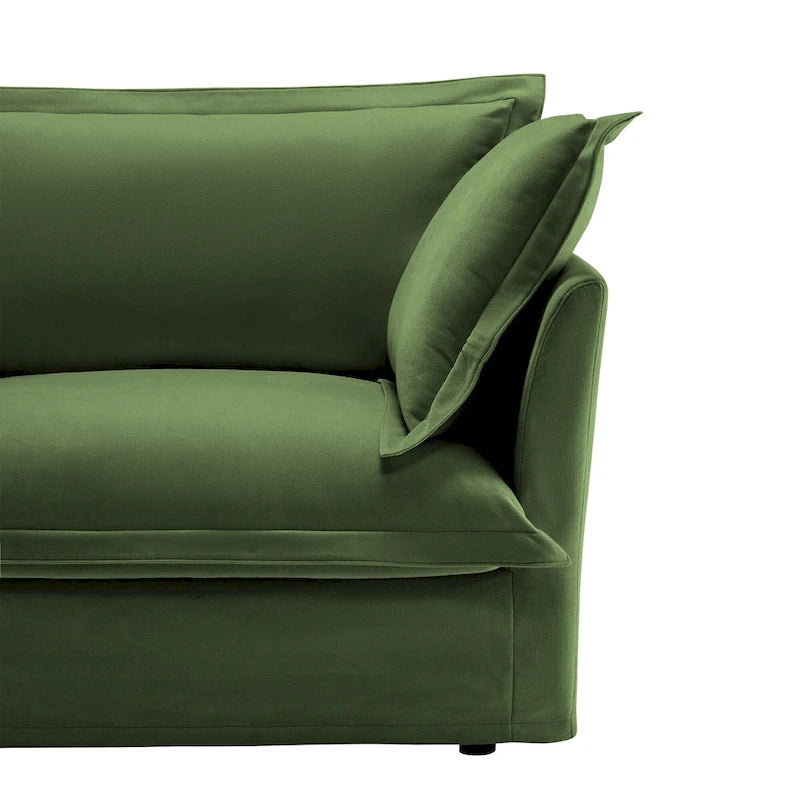 73,2 Canapé modulaire trois places en chenille avec housses amovibles lavables et plusieurs coussins