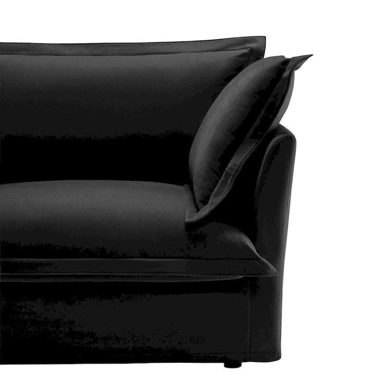 73,2 Canapé modulaire trois places en chenille avec housses amovibles lavables et plusieurs coussins