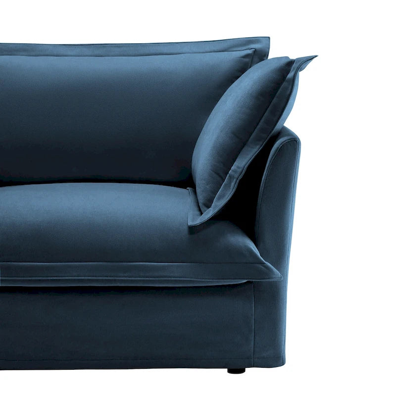 73,2 Canapé modulaire trois places en chenille avec housses amovibles lavables et plusieurs coussins