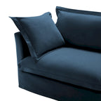 73,2 Canapé modulaire trois places en chenille avec housses amovibles lavables et plusieurs coussins