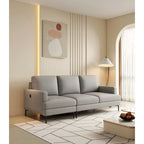 Canapé 3 places de luxe gris clair en cuir véritable 77 avec chargeur USB pour salon