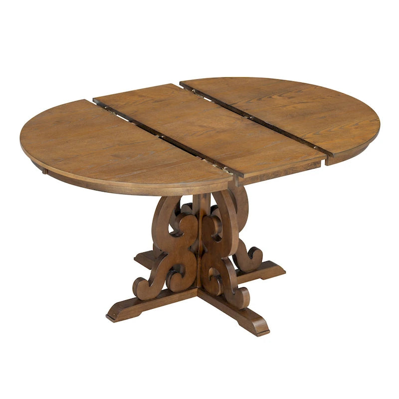 Ensemble de salle à manger 5 pièces en bois avec table extensible et 4 chaises