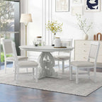 Ensemble de salle à manger 5 pièces en bois avec table extensible et 4 chaises