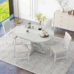 Ensemble de salle à manger 5 pièces en bois avec table extensible et 4 chaises