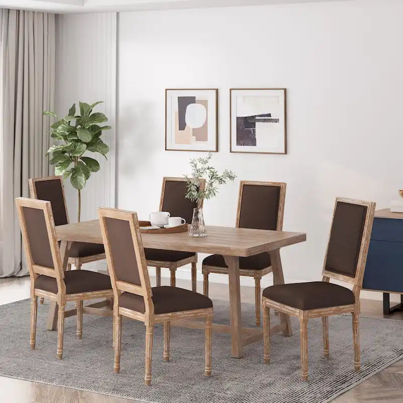 Chaise de salle à manger rembourrée Regina Wood