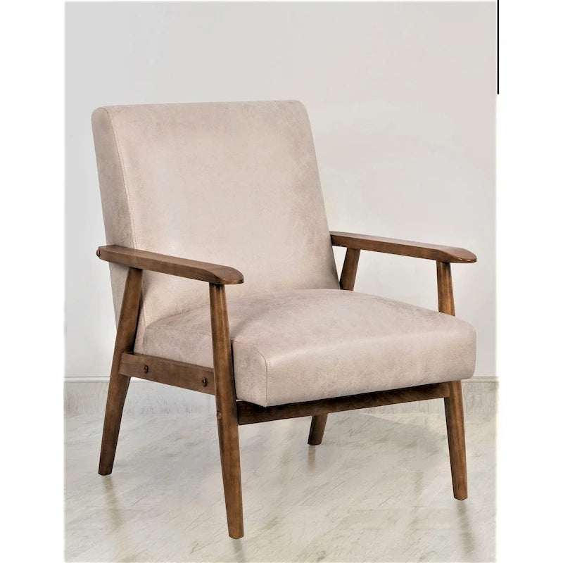 Chaise Beachwood classique avec assise rembourrée en microfibre aspect bois/cuir