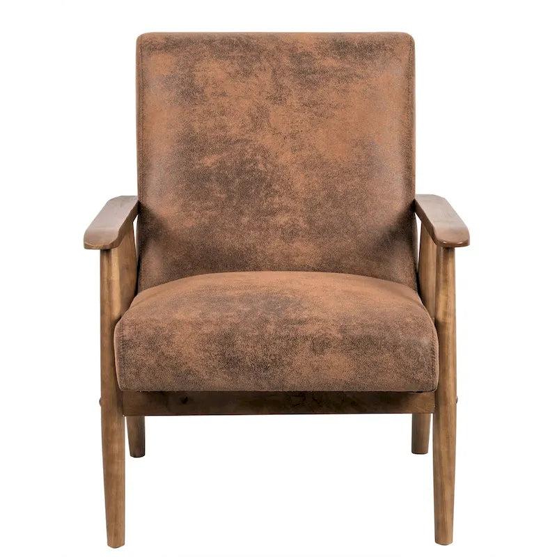 Chaise Beachwood classique avec assise rembourrée en microfibre aspect bois/cuir