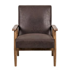 Chaise Beachwood classique avec assise rembourrée en microfibre aspect bois/cuir