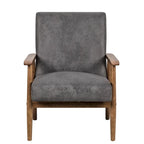 Chaise Beachwood classique avec assise rembourrée en microfibre aspect bois/cuir