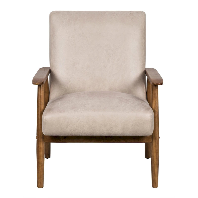 Chaise Beachwood classique avec assise rembourrée en microfibre aspect bois/cuir