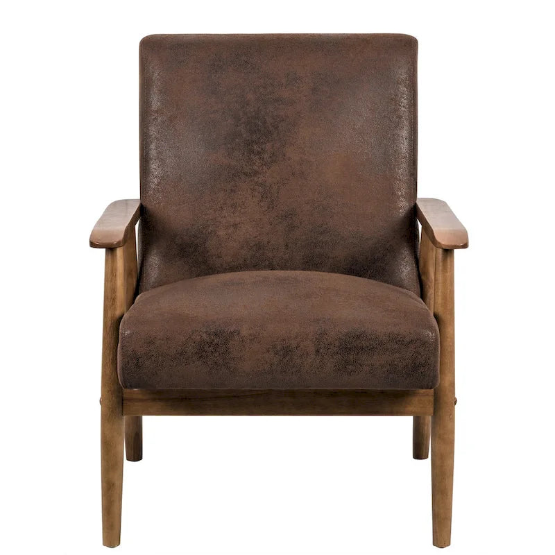 Chaise Beachwood classique avec assise rembourrée en microfibre aspect bois/cuir