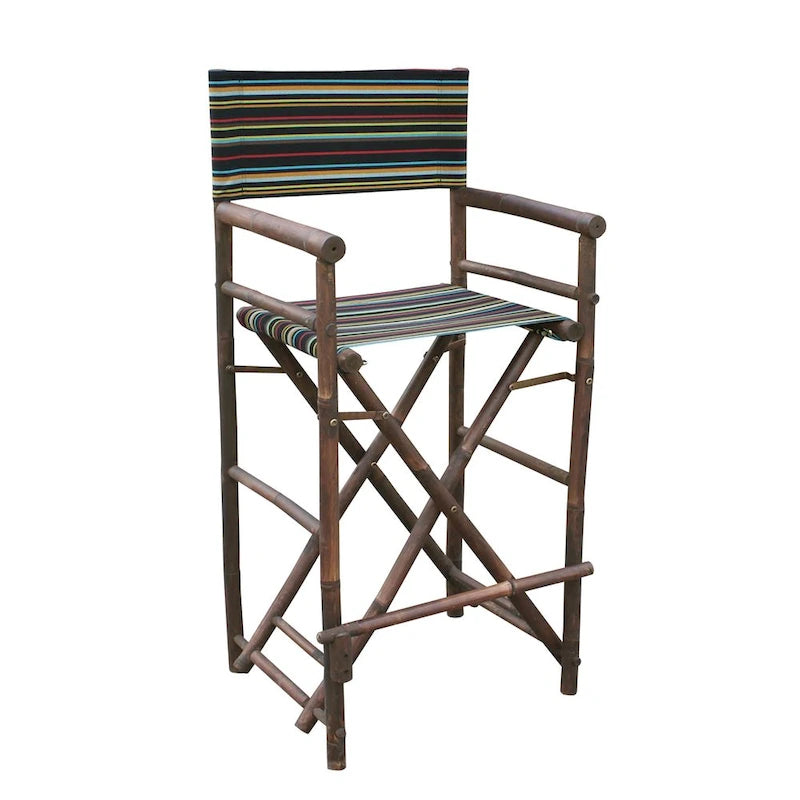 Chaise de réalisateur Zew Handcrafted Espresso Bamboo, hauteur de bar