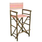 Chaise de réalisateur Zew Handcrafted Espresso Bamboo, hauteur de bar