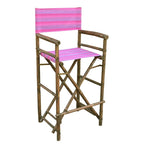 Chaise de réalisateur Zew Handcrafted Espresso Bamboo, hauteur de bar