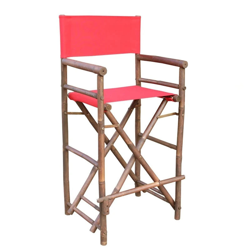 Chaise de réalisateur Zew Handcrafted Espresso Bamboo, hauteur de bar