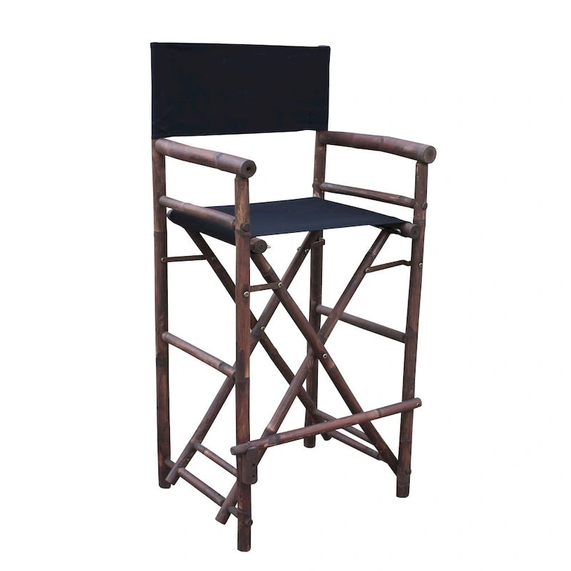 Chaise de réalisateur Zew Handcrafted Espresso Bamboo, hauteur de bar