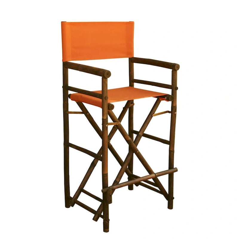 Chaise de réalisateur Zew Handcrafted Espresso Bamboo, hauteur de bar