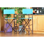 Chaise de réalisateur Zew Handcrafted Espresso Bamboo, hauteur de bar