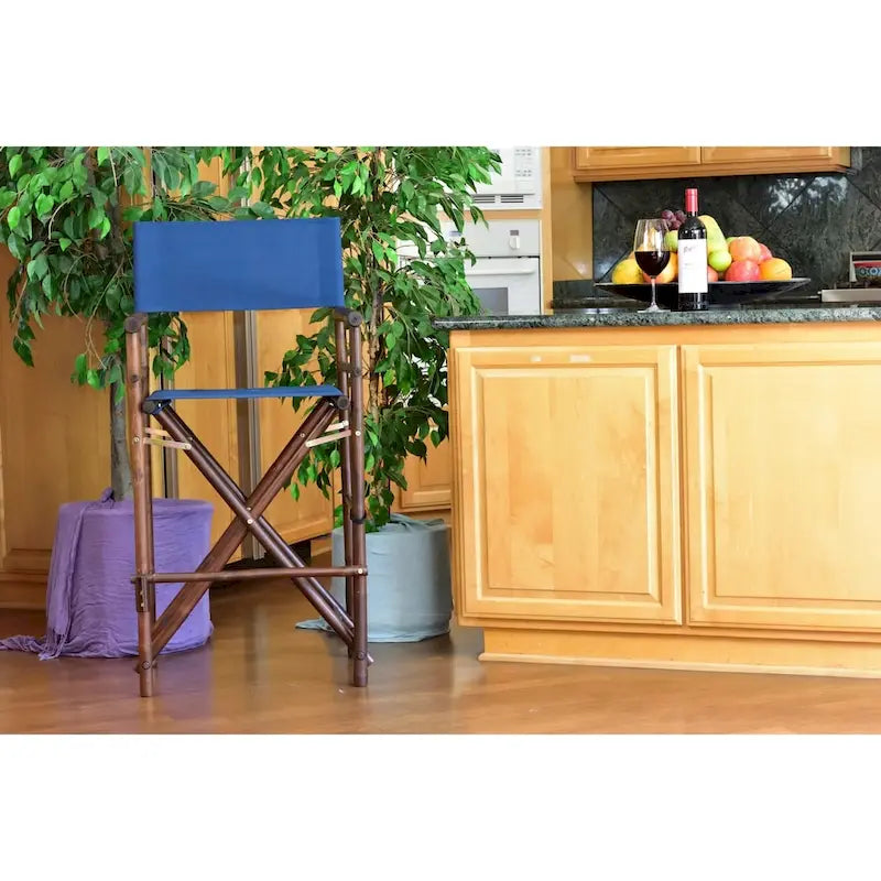 Chaise de réalisateur Zew Handcrafted Espresso Bamboo, hauteur de bar