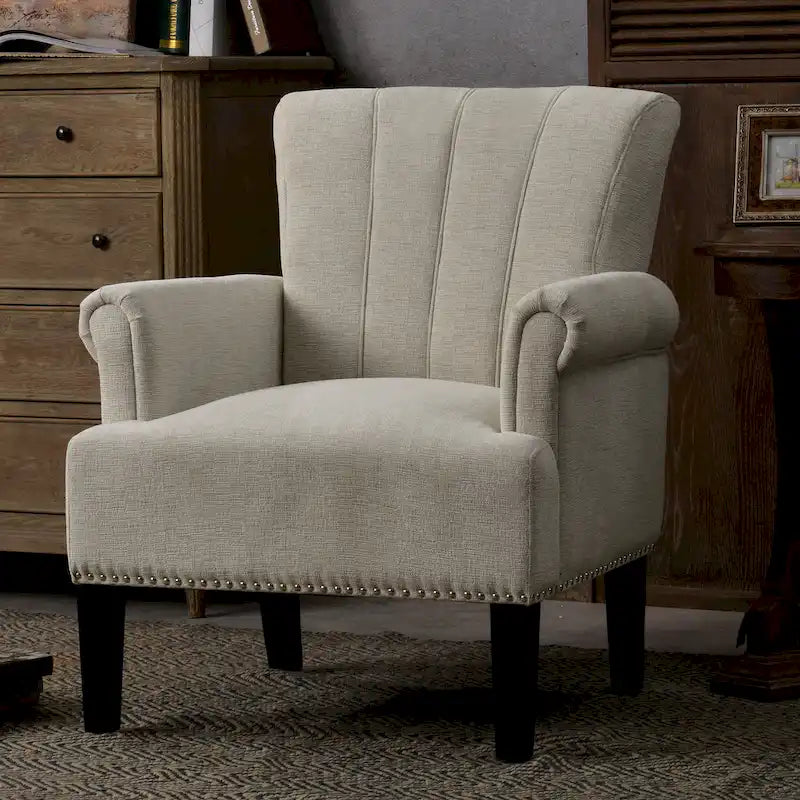 Fauteuil touffeté en polyester Accent Rivet