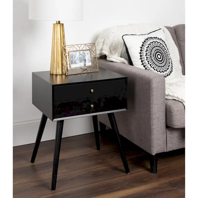 Table de chevet Finco avec 2 tiroirs
