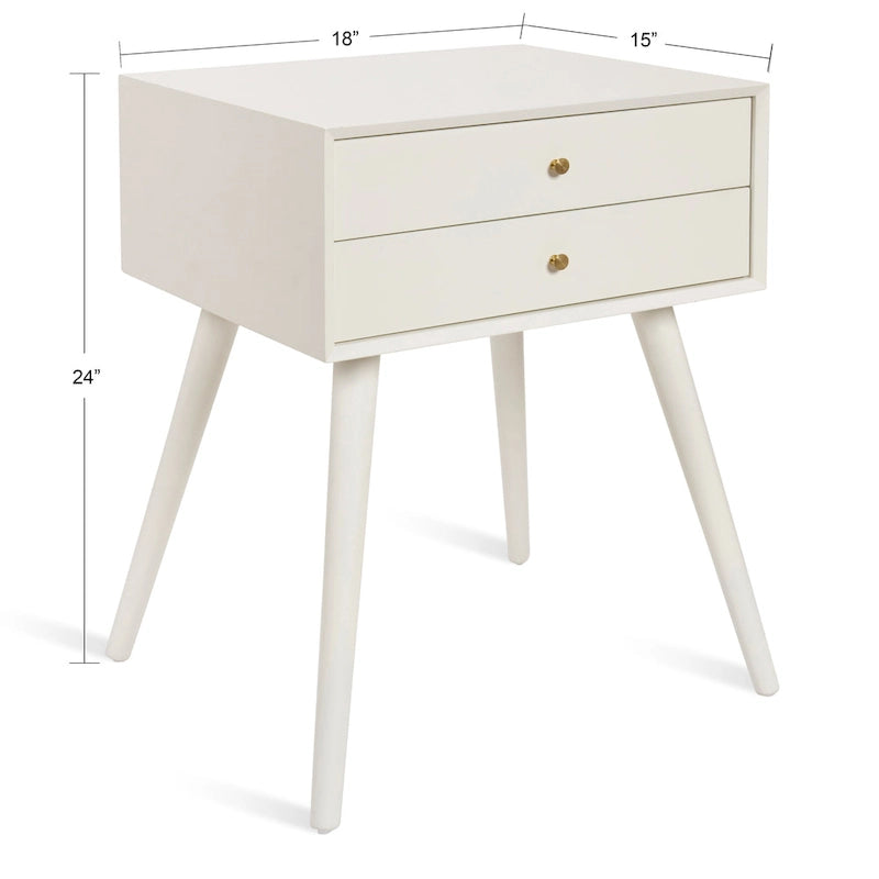 Table de chevet Finco avec 2 tiroirs
