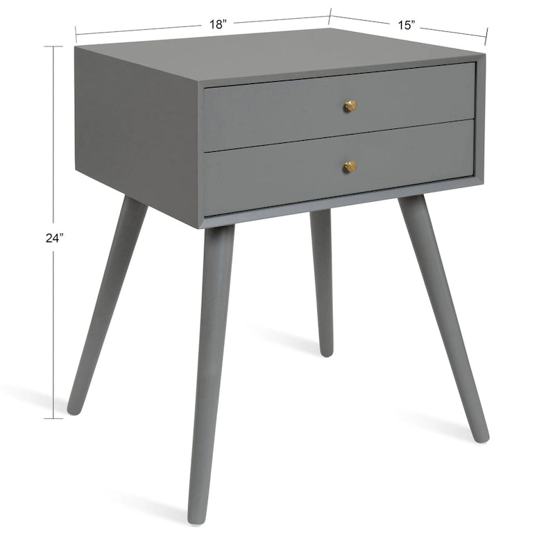 Table de chevet Finco avec 2 tiroirs