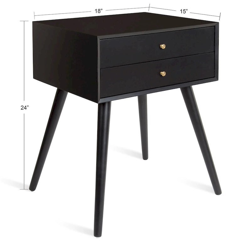 Table de chevet Finco avec 2 tiroirs