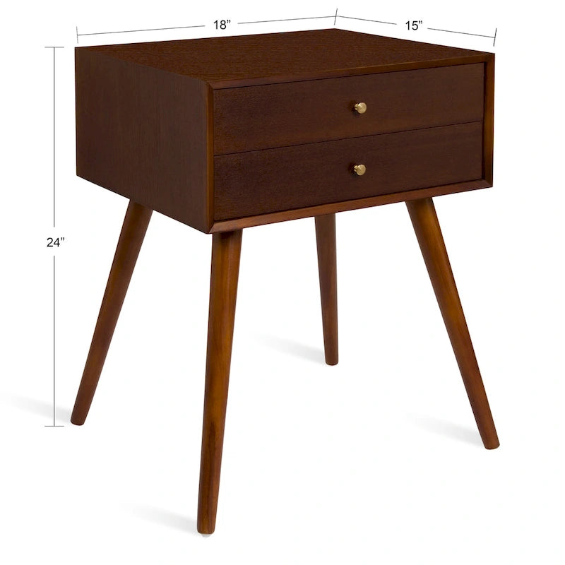 Table de chevet Finco avec 2 tiroirs