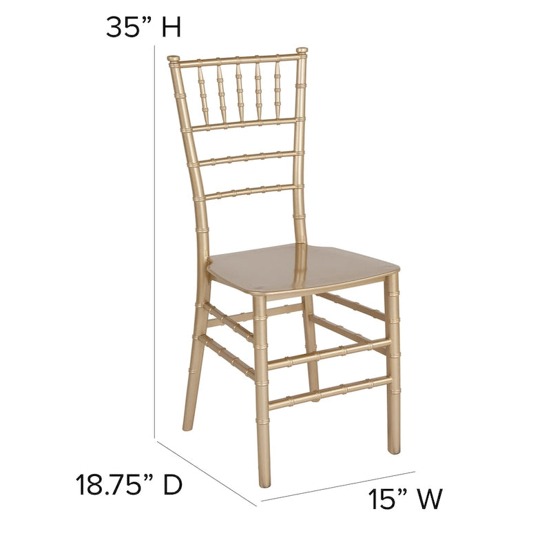 Chaise Chiavari empilable en résine - 15L x 18,75P x 35H - 15L x 18,75P x 35H