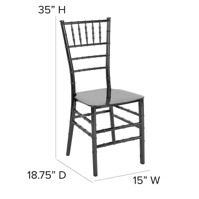 Chaise Chiavari empilable en résine - 15L x 18,75P x 35H - 15L x 18,75P x 35H