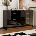 55.1 Commode de chambre moderne à 6 tiroirs Finition brillante
